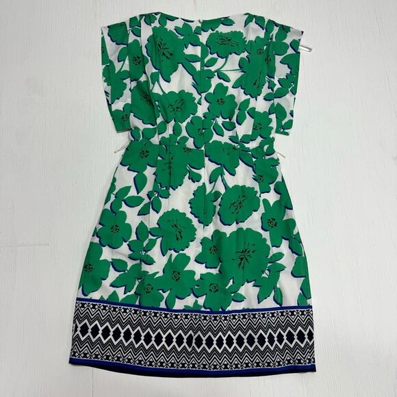 Eliza J Short Sleeve Floral Green Dress Size 4 - Picture 8 of 10